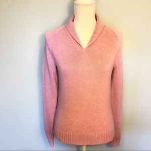 Lands End shawl neck sweater pink